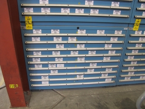 LISTA HEAVY DUTY 9-DRAWER PARTS CABINET W/ CONTENTS (W-50) LOADING & HANDLING FEE $25-